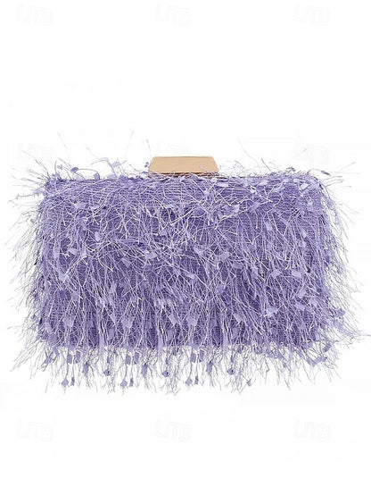 Chain Women's with Clutch Strap Feathered Chic Evening