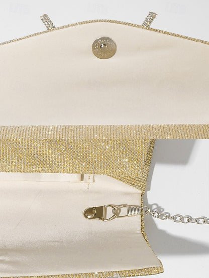 Accent Bow with Purse Clutch Blue Glitter Rhinestone