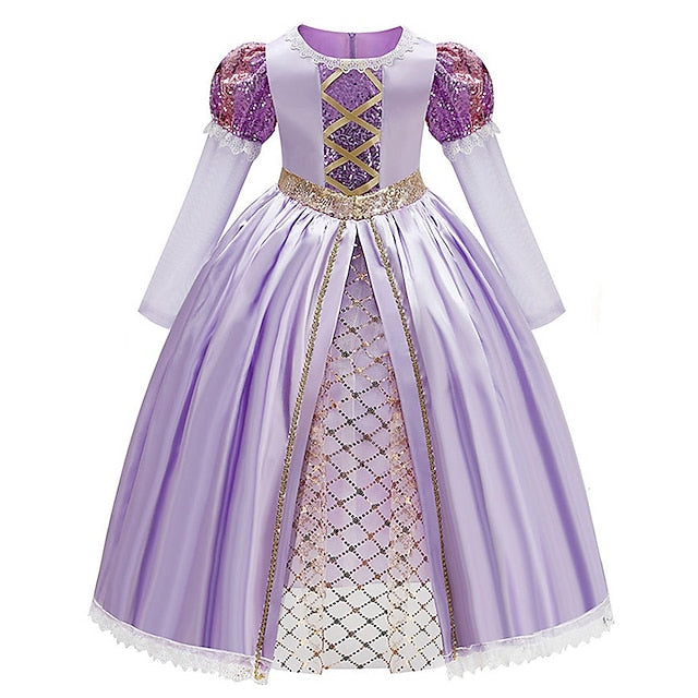 Dress Girl Flower Princess Fairytale Rapunzel Sofia Theme Party