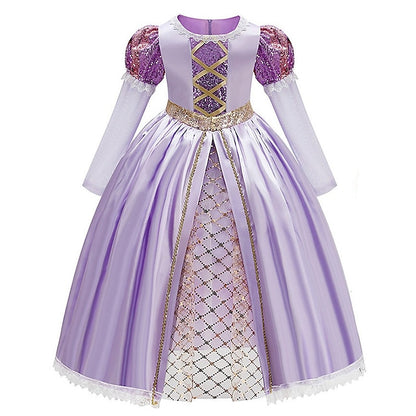 Dress Girl Flower Princess Fairytale Rapunzel Sofia Theme Party
