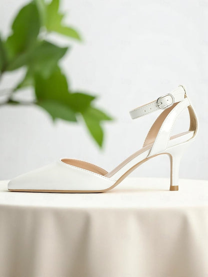 Gold Ankle Strap Glitter Women's Heels