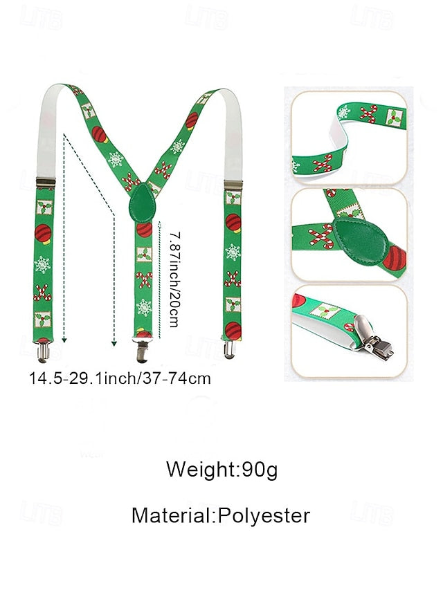 Christmas Men's Suspenders Snowman with