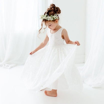 Sleeveless Wedding Solid Dress Colored Party Kids Girls'