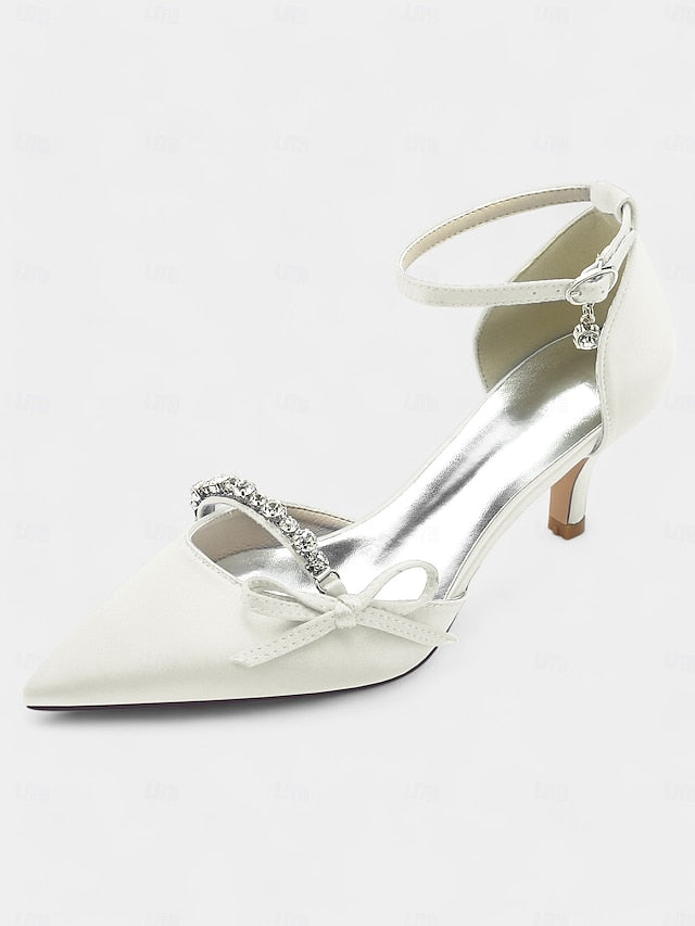 Kitten Shoes for Wedding Elegant Women – Heel Pointed-Toe