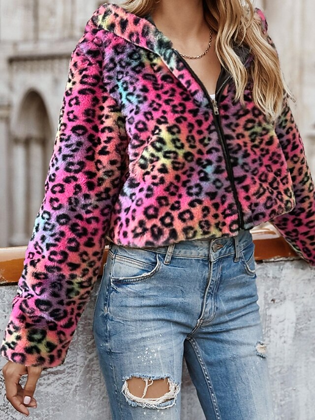 Warm Coat Jacket Women's Comfortable Fur Faux Hoodie