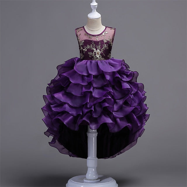 Floral Ruffle Kids Wedding Girls' Summer Dress 4-13 Party