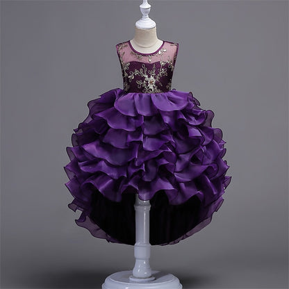 Floral Ruffle Kids Wedding Girls' Summer Dress 4-13 Party