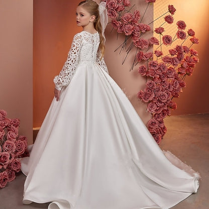 First Solid Communion Girls' Dress Flower Girl Kids