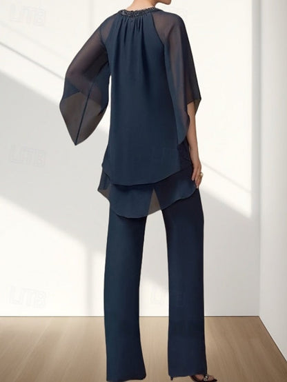 Bride Mother of Dress Piece Guest Wedding the Two Pantsuit