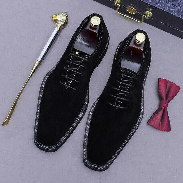 Genuine Men's Leather - Oxford Cowhide Suede Shoes