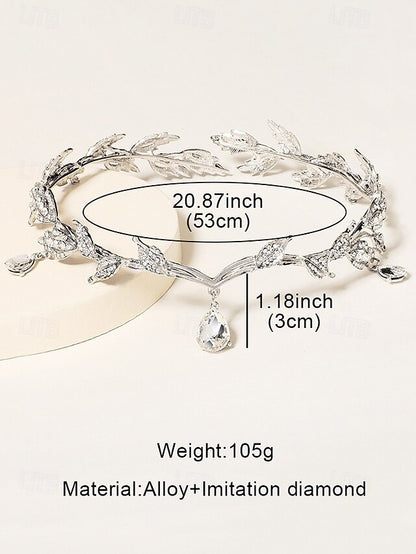 Leaf with Headpiece Gold Vintage Gemstone Blue – Drops