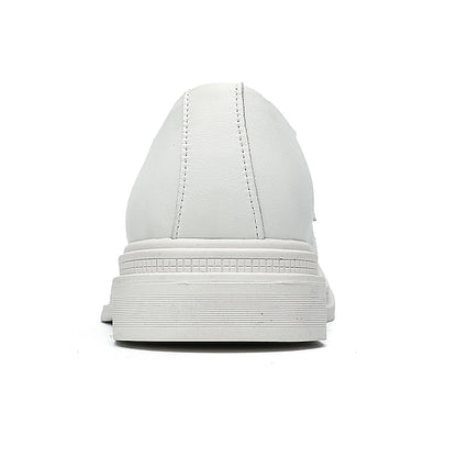 Faux Shoes Men's Perforated Oxford White Leather with