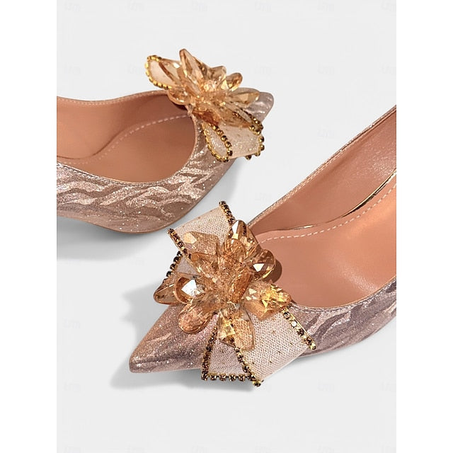 Heels Sparkling Silver – Wedding Shoes Women High for Glitter