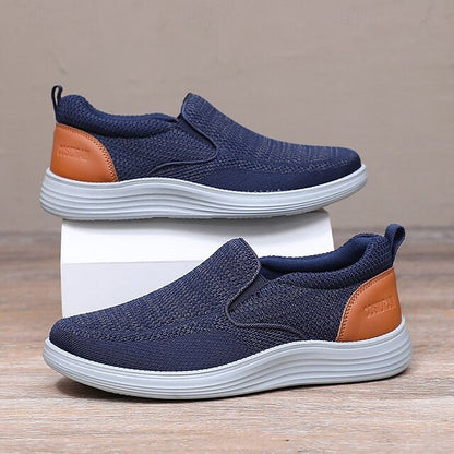 Slip-On Navy – Stretch Breathable Men's Knit Sneakers