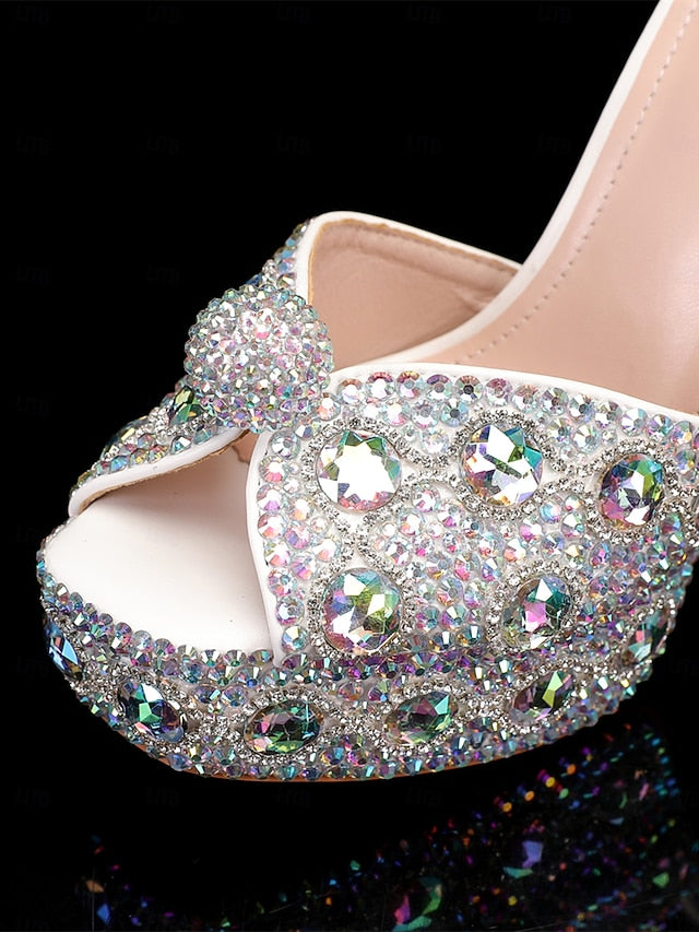 with Sandals Platform Crystal-Embellished Women's Glamorous