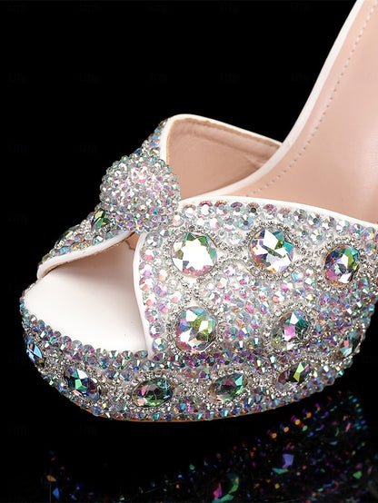 with Sandals Platform Crystal-Embellished Women's Glamorous