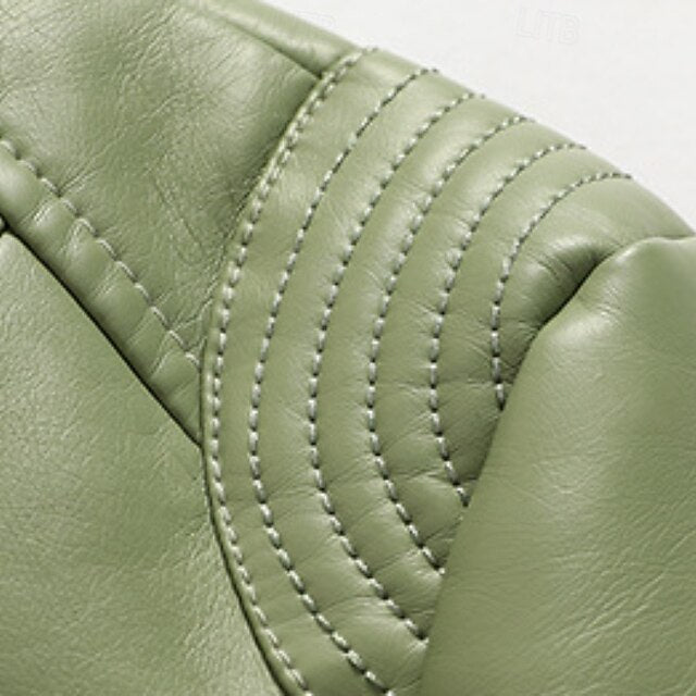 Comfortable Women's Zipper Leather Pocket Jacket Faux