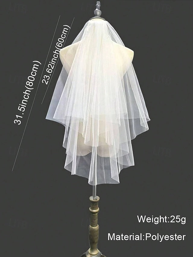 Classic Elegant Soft Veil – Tulle Bridal with Two-Layer
