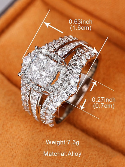Wedding with Ring Cubic Set Luxury Zirconia