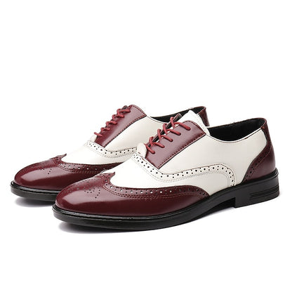 and White Oxford Shoes Wingtip Burgundy Brogue Men's