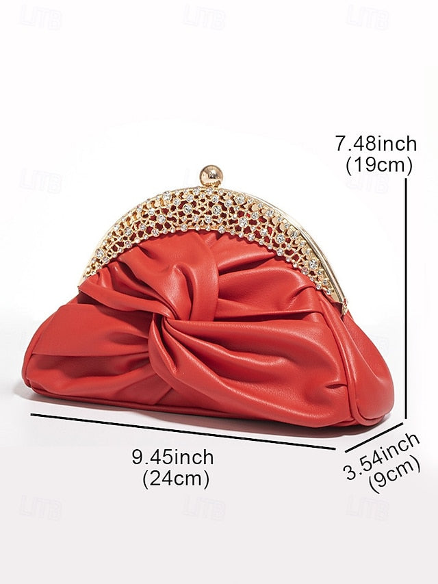 Faux Rhinestone – Evening Leather Women's Clutch Bag