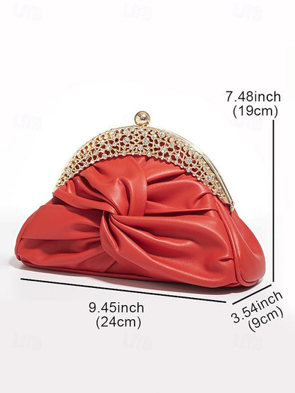Faux Rhinestone – Evening Leather Women's Clutch Bag