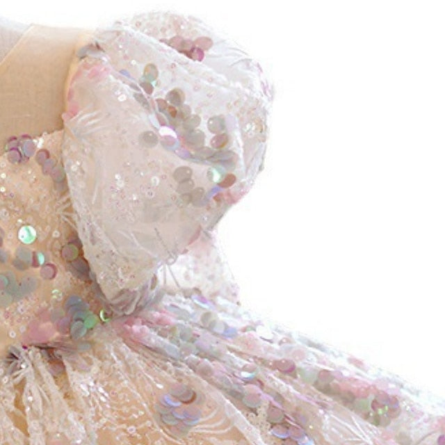 Color Short Solid Dress Sleeve Girls' Kids Party