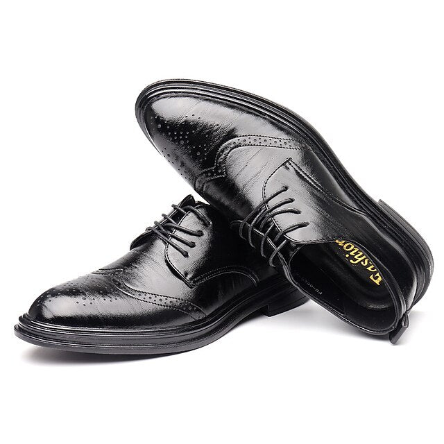 Shoes Faux Brogue Classic – Brown Leather Men's