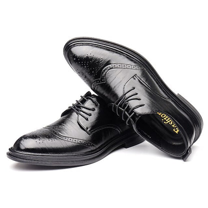 Shoes Faux Brogue Classic – Brown Leather Men's