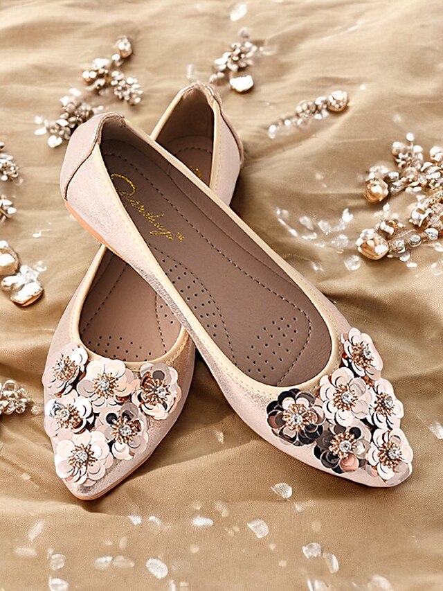 Foldable Women's Floral Embellished Comfortable – Flats
