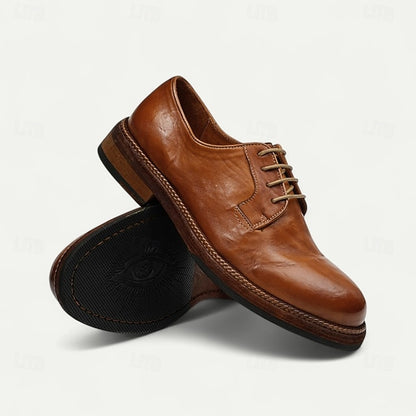 Goodyear Men's Clean with Derby Shoes Welt Leather and Tan