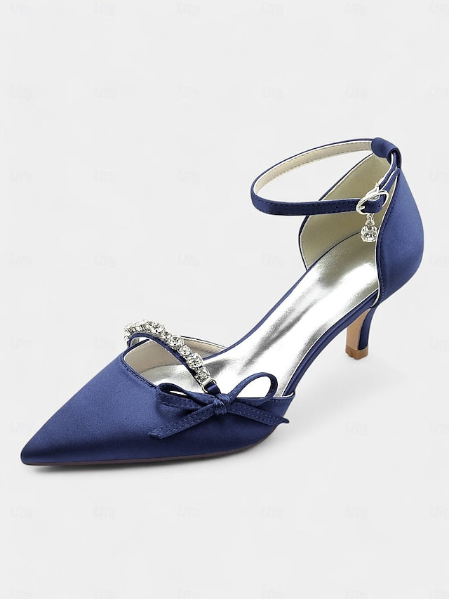 Kitten Shoes for Wedding Elegant Women – Heel Pointed-Toe