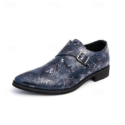 Snake Brown Strap Print Formal Classic Shoes Men – Monk for