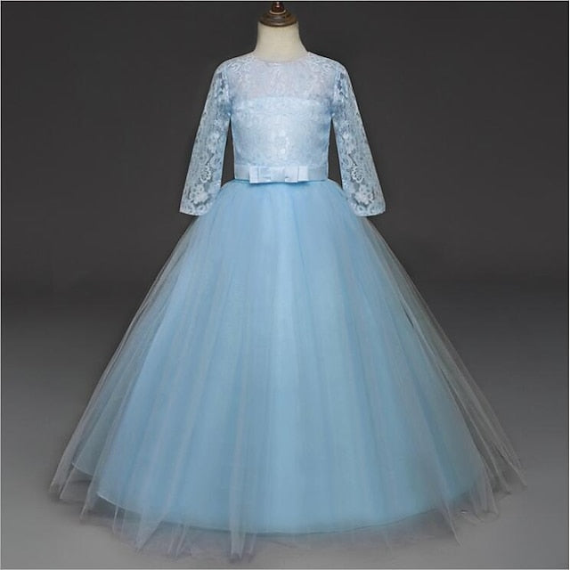 Dress Kids Years Prom Lace Princess 3-13 Flower Girl