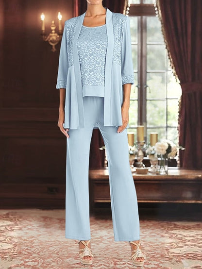 Mother Bride 3 Elegant of Piece the Dress Pantsuit