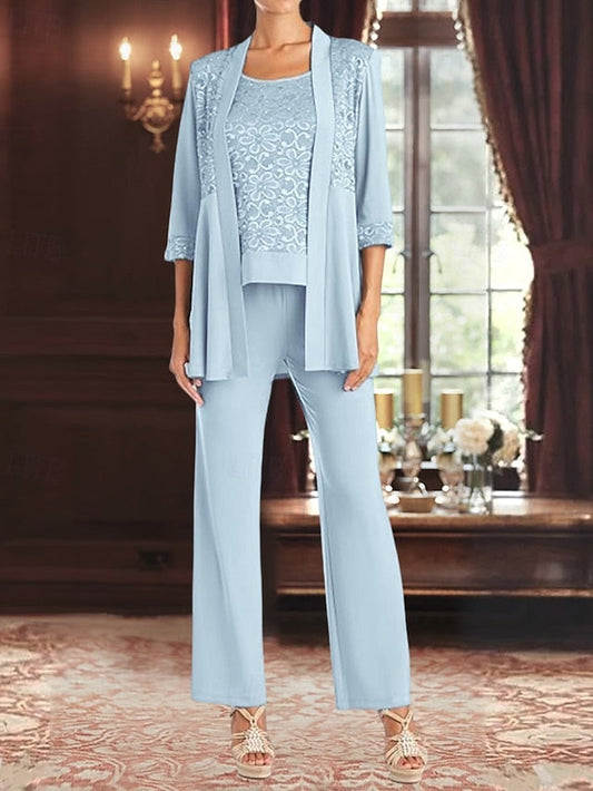 Mother Bride 3 Elegant of Piece the Dress Pantsuit