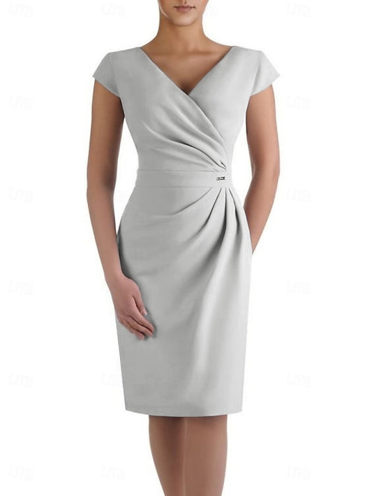 Neck Sheath Guest Elegant V Mother Dress Wedding of the Bride