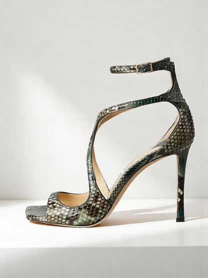 Stiletto Elegant - Heels Women's Satin Lavender Crisscross