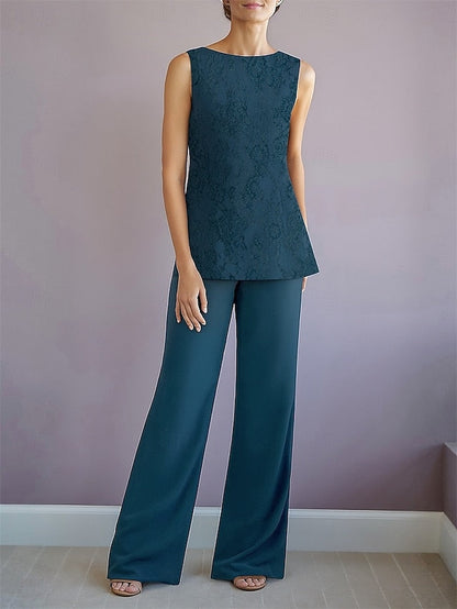 Piece Pantsuit Elegant the Crew 3 Mother Neck of Dress Bride