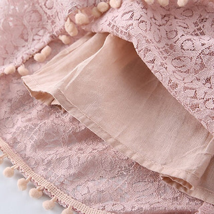 Girls' Sleeve Color Kids Solid Party Short Dress