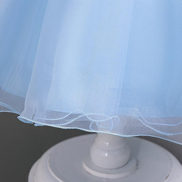 Sequin Wedding Girls' Kids Dress Sleeveless Floral Party