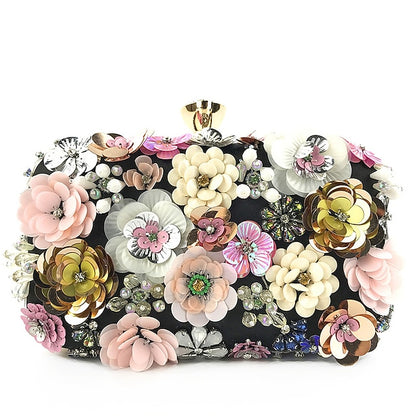 Embellished Floral – 3D Women's Clutch Evening Flower