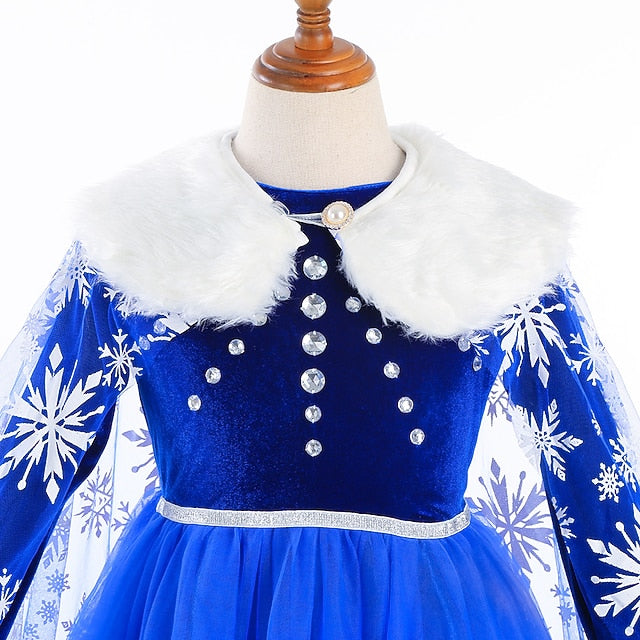 Girl Frozen Princess Elsa Party Flower Dress Fairytale Theme