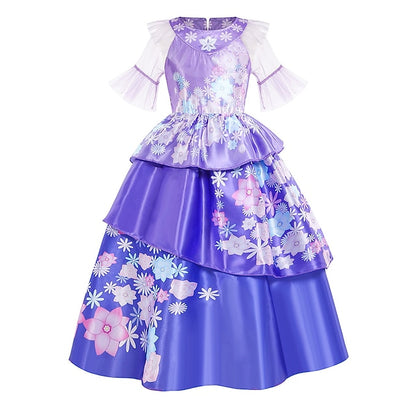 Fairytale Dress Princess Girl Encanto Madrigal Isabela Flower