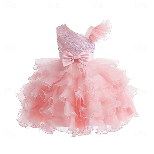 Girls Wedding Party Pageant Kids Ball Flower Ruffle Gown Dress