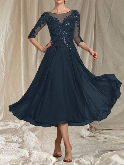 A-Line Neck Elegant Crew Mother the Guest Wedding Bride Dress of