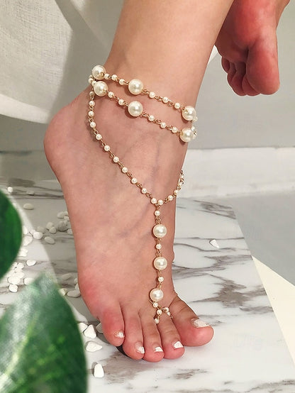 – Pearl Women's Elegant Foot Bracelet Chain Ankle