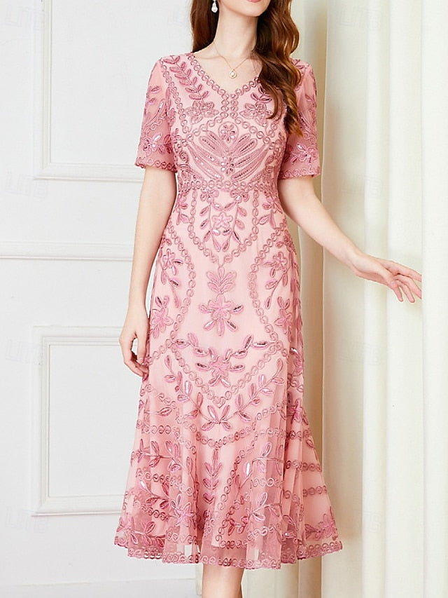 Elegant Mother V Bride of Vintage Dress the A-Line Party