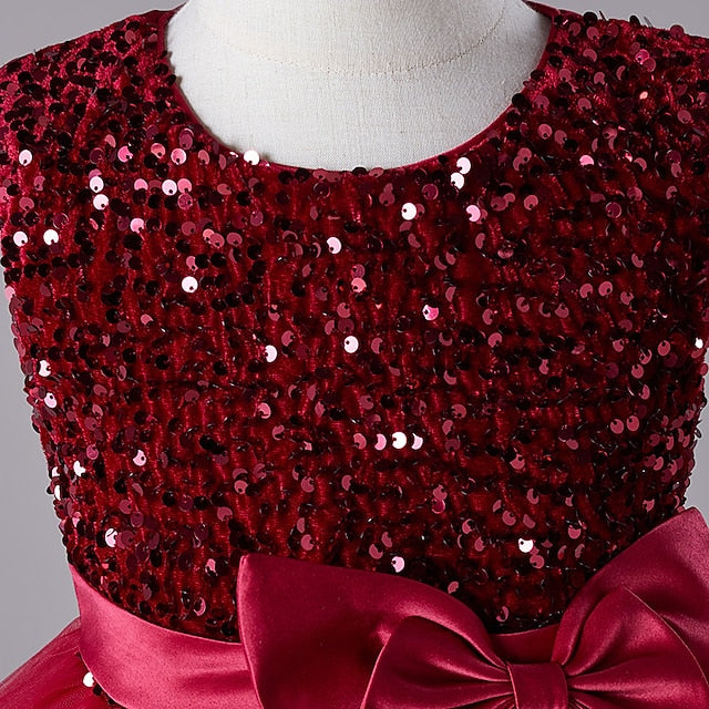 Party Sequin Wedding Kids Festival Girls' Sleeveless Dress