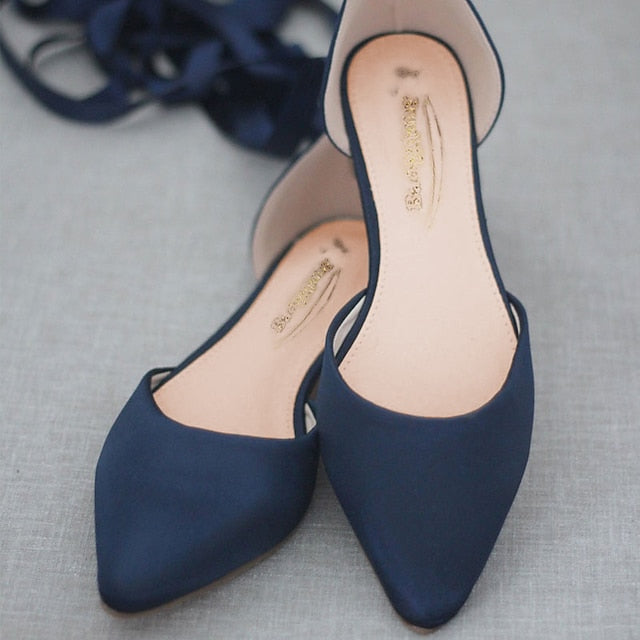 Comfortable Ballet Ribbon Satin Tie – Women's Flats